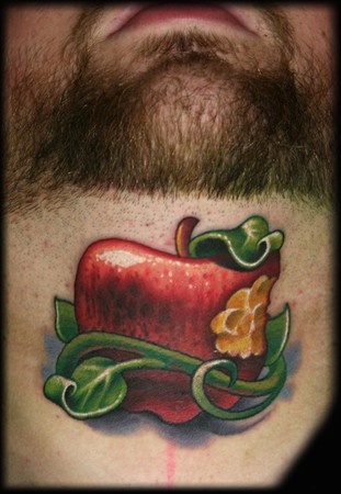 Looking for unique  Tattoos? Apple throat